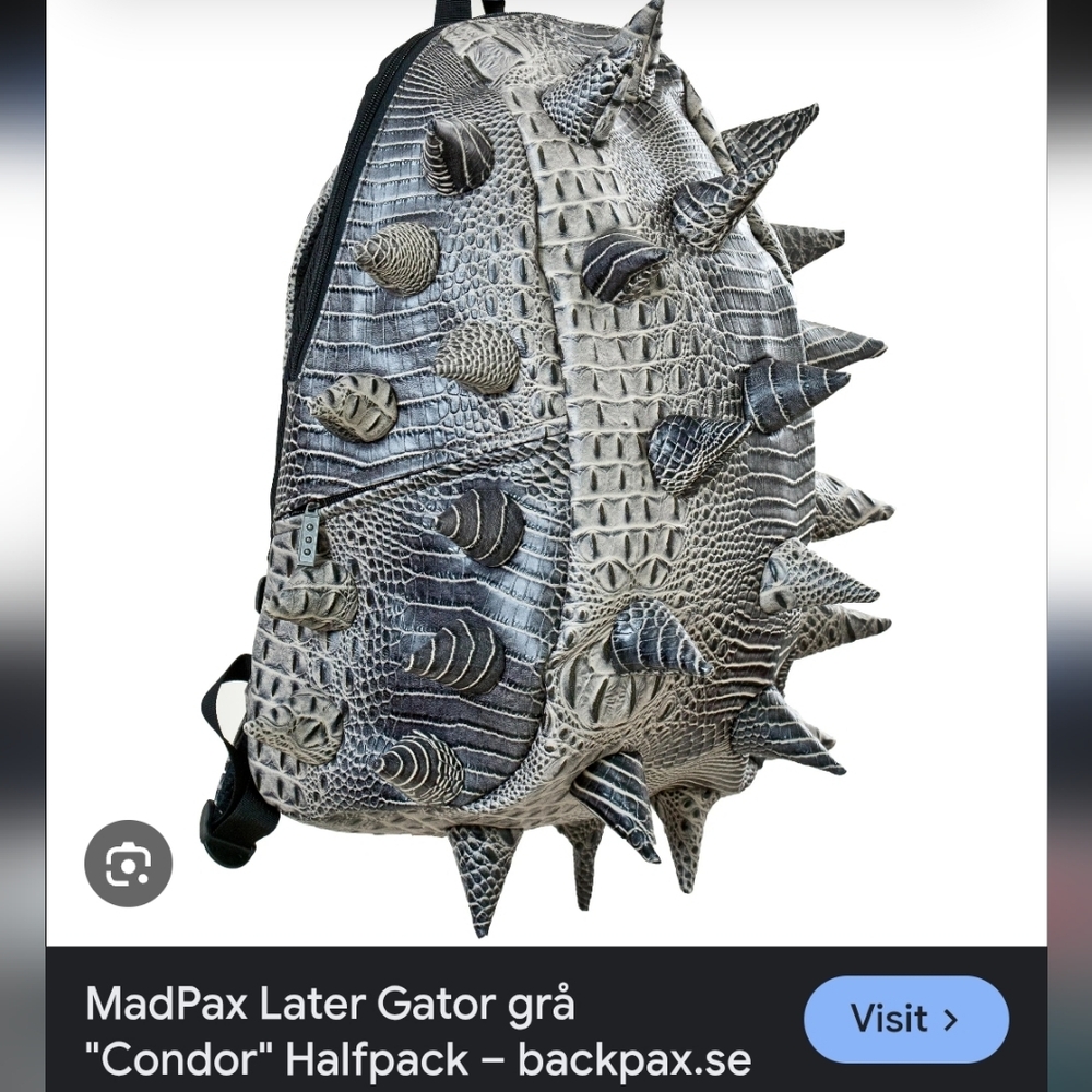 Mad Pax Gray Backpack with Spikes